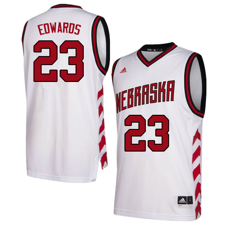 Men #23 Keon Edwards Nebraska Cornhuskers College Basketball Jerseys Sale-Hardwood